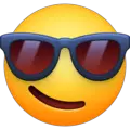 smiling face with sunglasses emoji on facebook messenger
