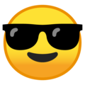 smiling face with sunglasses emoji on google android