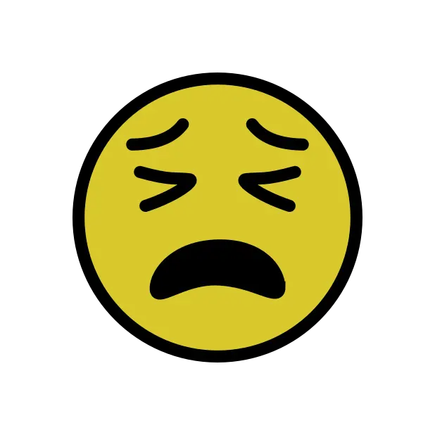 tired face emoji on openmoji