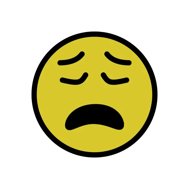 weary face emoji on openmoji