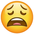 weary face emoji on whatsapp