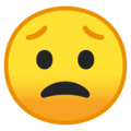 worried face emoji on google android